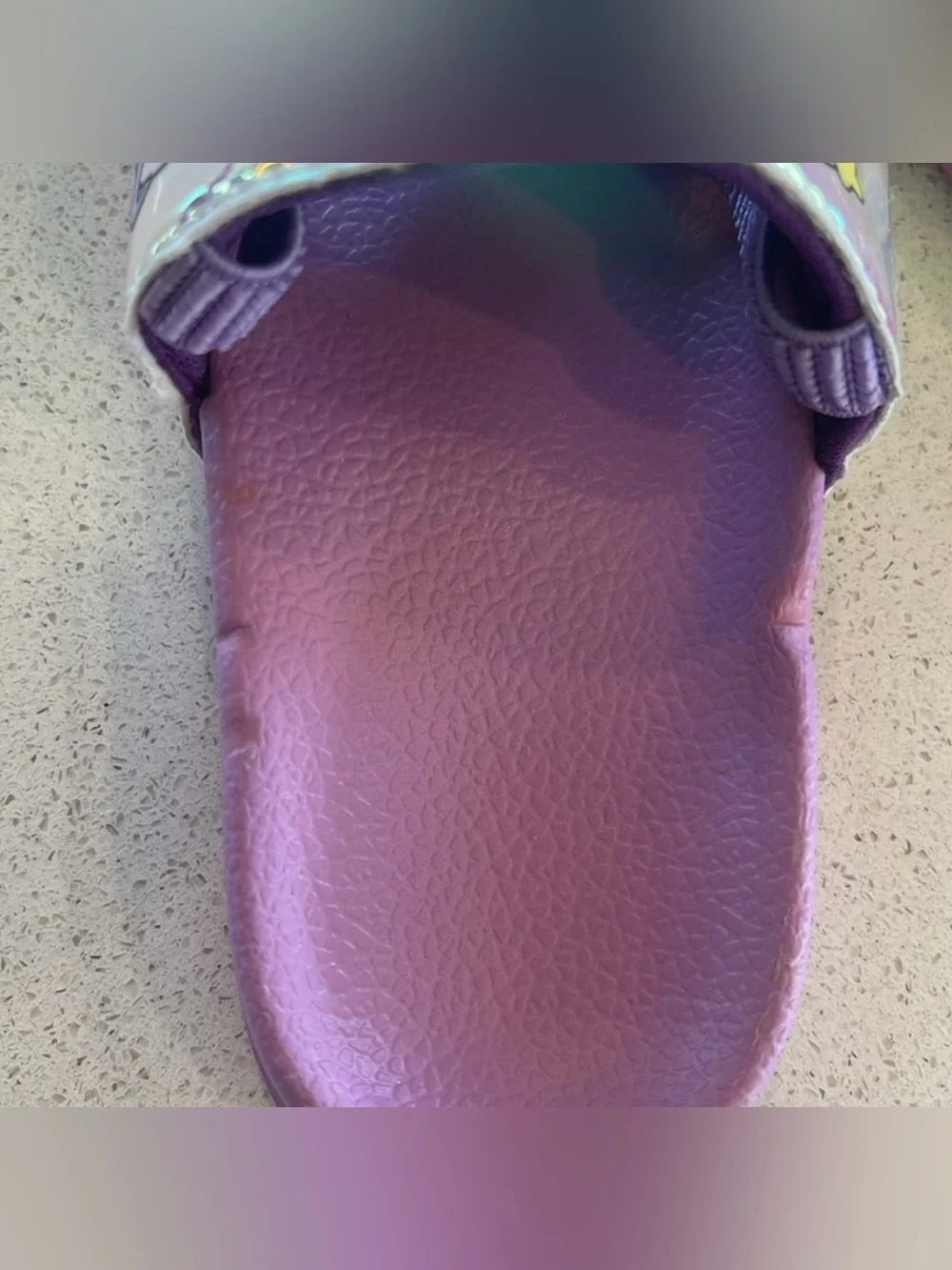 Girls' Purple Unicorn Slide Sandals